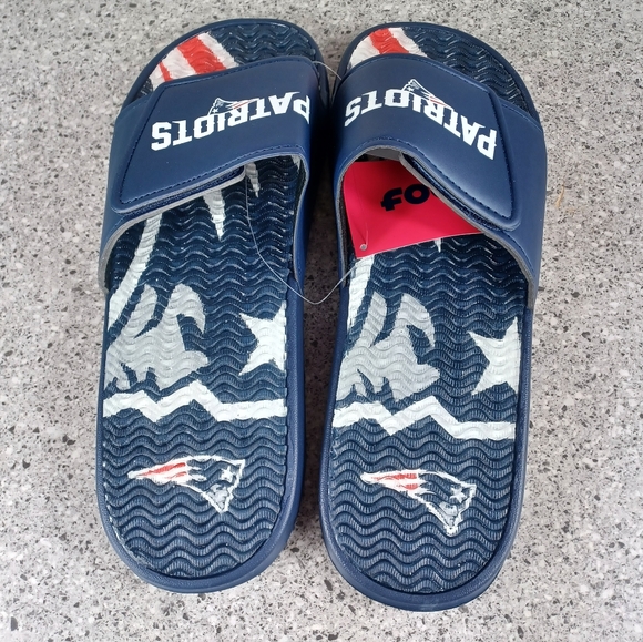 New England Patriots NFL Football Sport Shower Gel Slide Flip Flop Sandals Shoes - Picture 3 of 5